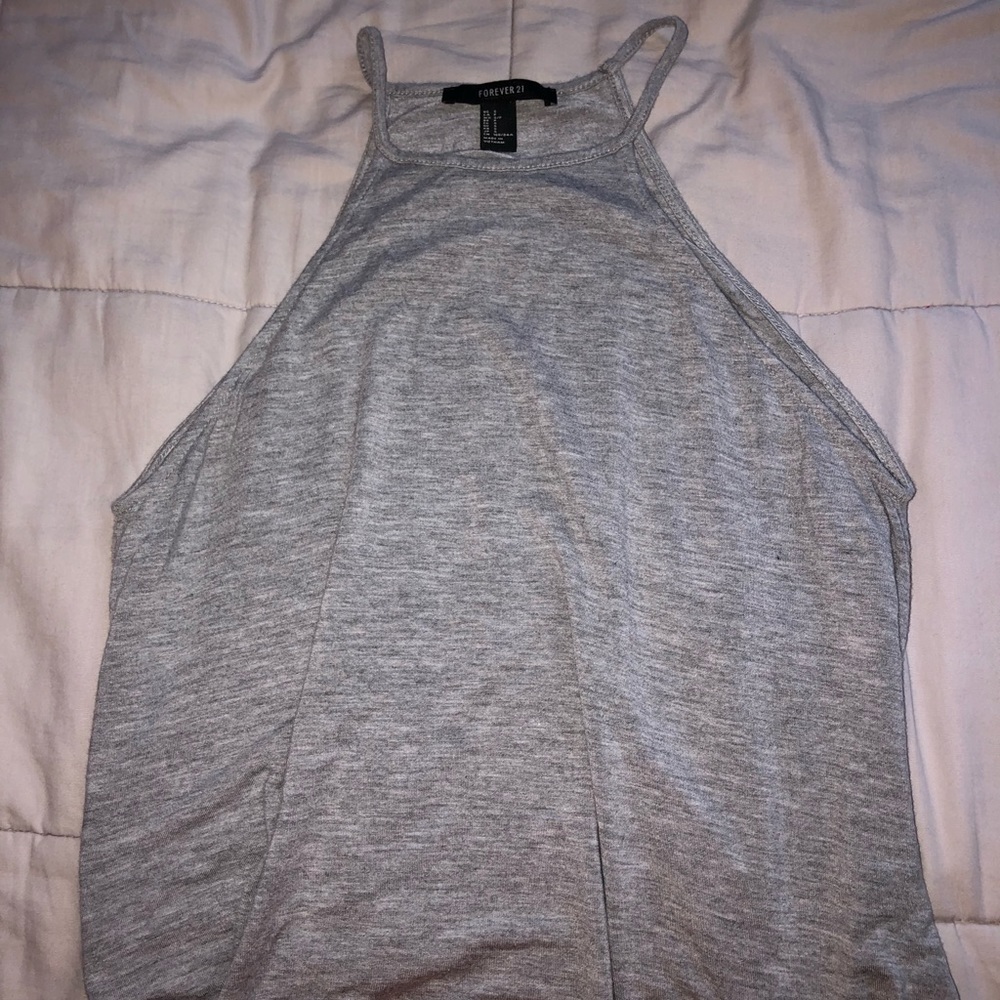 Super cute Grey Tank top with high neck line